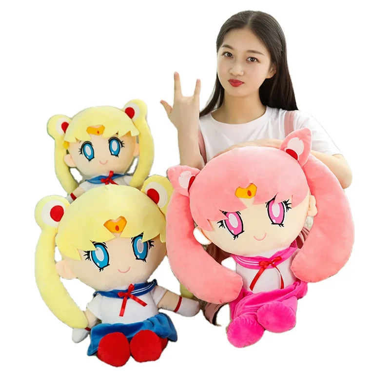 Kawaii Sailor Moon 25cm 40cm 60cm Plush Toys Tsukino Usagi Cute Girly Heart Stuffed Anime Dolls Gifts Home Bedroom Decoration