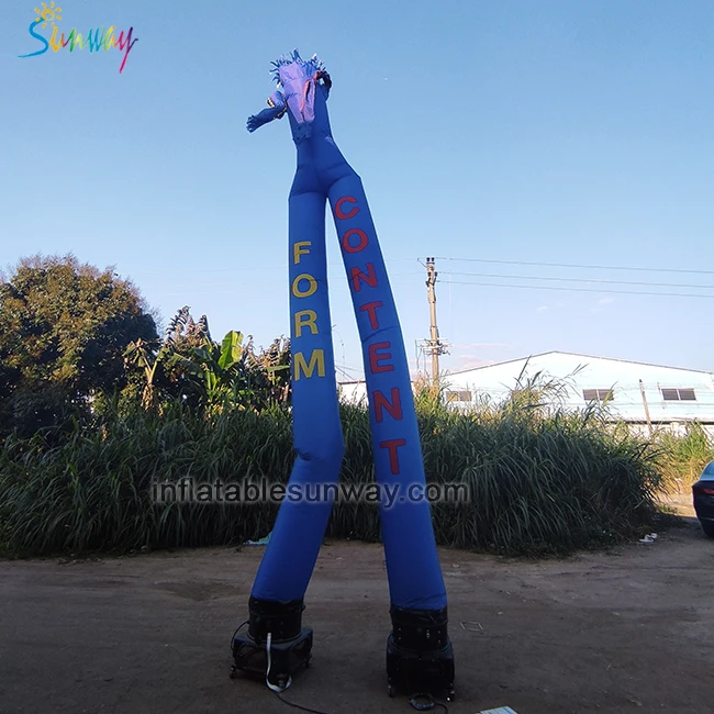 Dark Blue 8m 26 FT Full Printed Inflatable Double Legs Waving Sky Air Dancer Fly Guy Inflatable Sky Dancing Tube Man With Blower