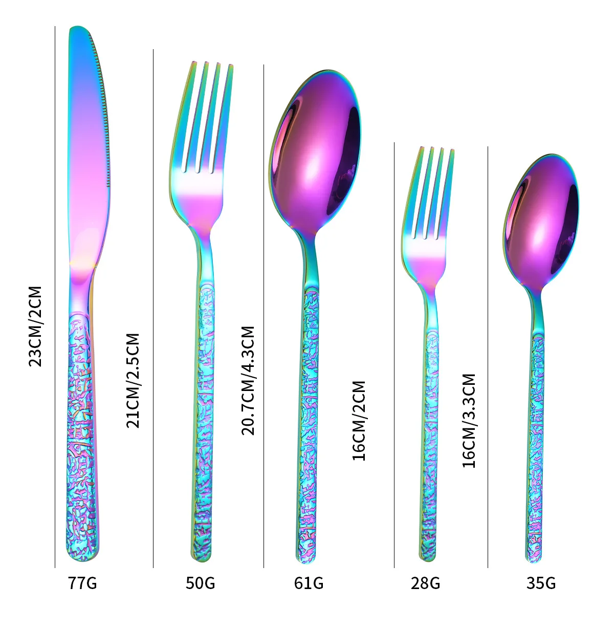High Quality 5-Piece Cutlery Set Durable Stainless Steel Tableware Various Wholesale Cooking Tool Sets