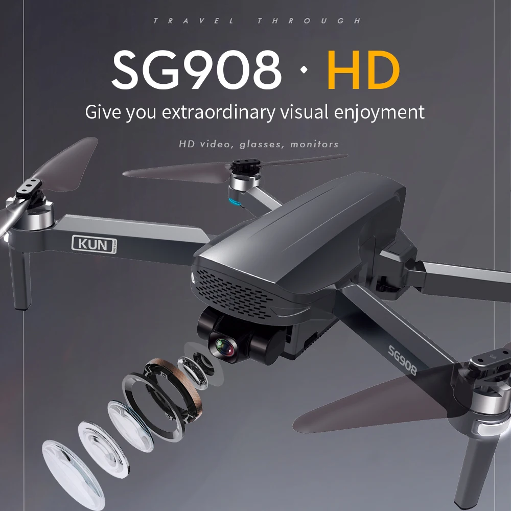 SG908 2021 NEWest Three-Axis Gimbal Drone With 4K Professional Camera 5G GPS WIFI FPV Dron Brushless Motor RC Quadcopter PKSG907