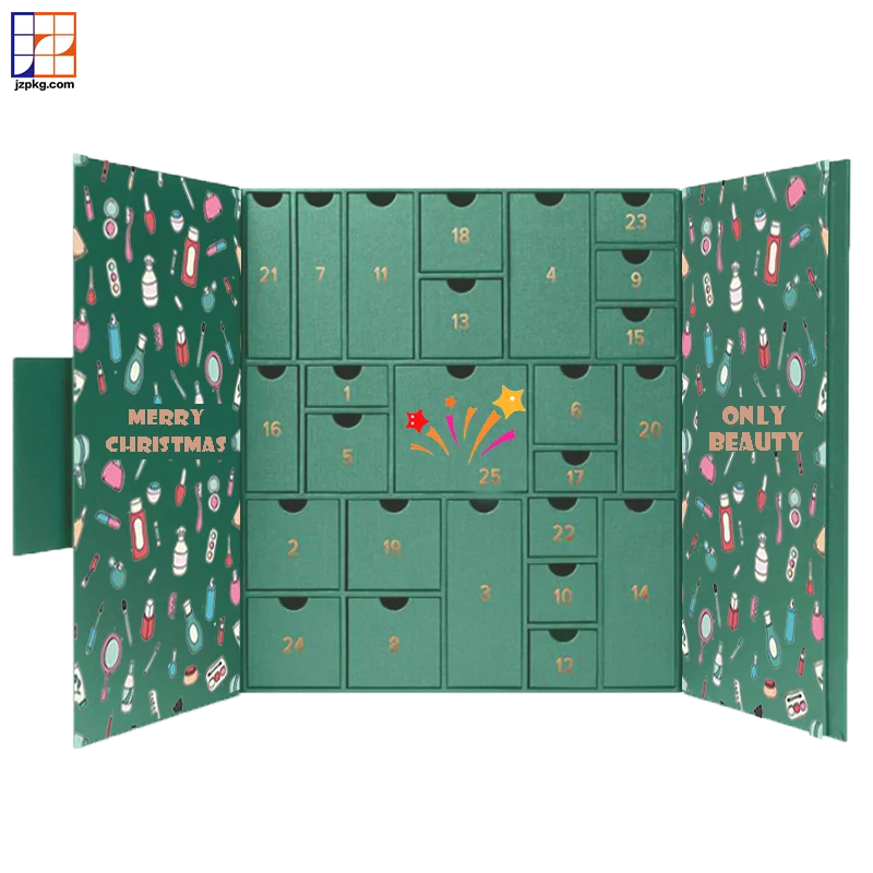 DIY Personalized Holiday  25 Days Gift Durable Storage Case For Adults Red Christmas Countdown Advent Calendar Box