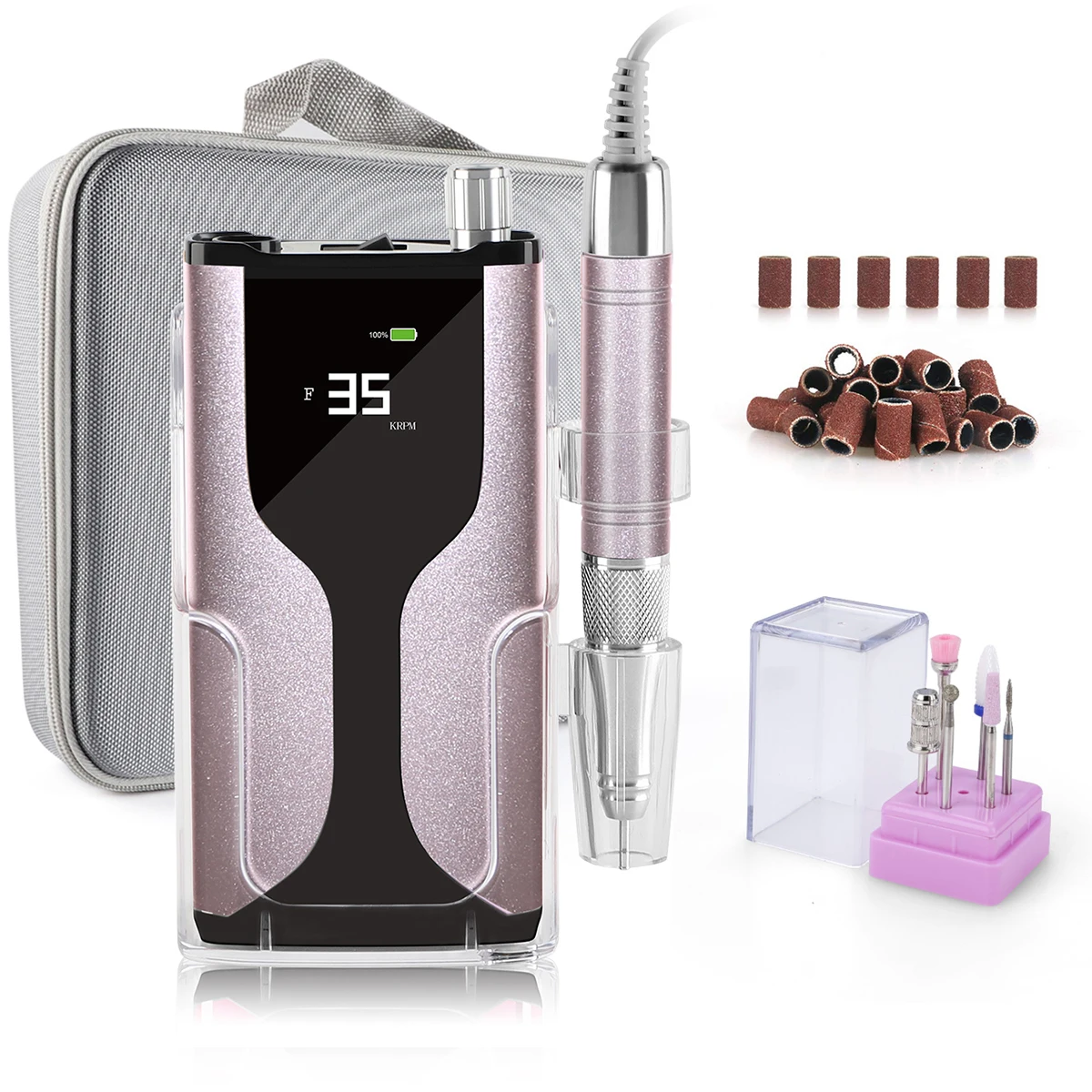 2020 New Design Rechargeable Nail Drill 35000 rpm Professional Electric Nail Art Machine