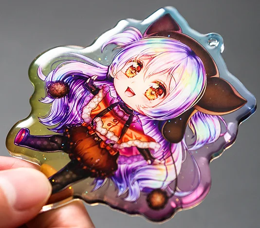 Factory Hot Sale High Quality custom shaped printed double side kawaii epoxy acrylic keychain as gift