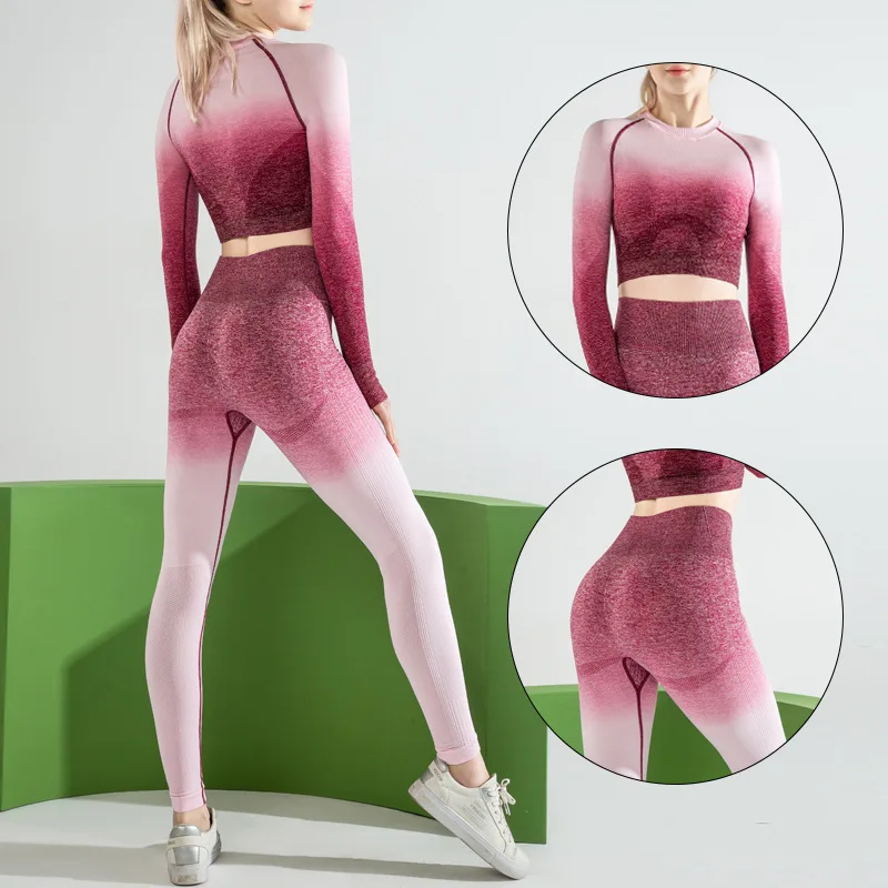 Fashion High 2 Piece Set Running Dancing Trends Training  Clothes For Women Logo Gym Suit Sportswear