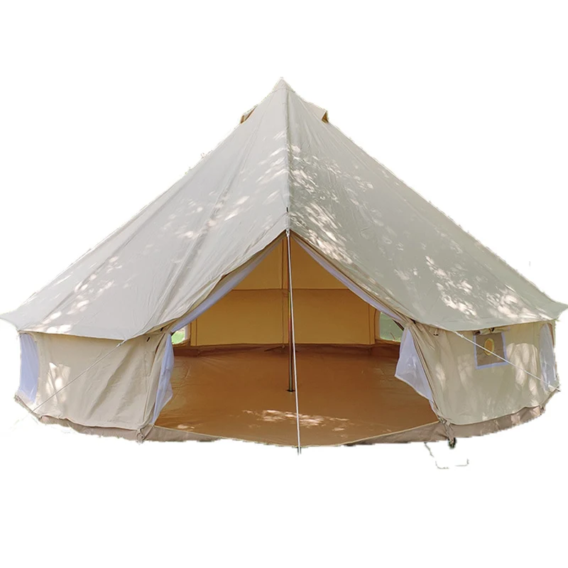 
3M 4M 5M 6M 7M Oxford Canvas Cotton Waterproof Family Luxury Safari Yurt Glamping Fireproof Bell Tent 