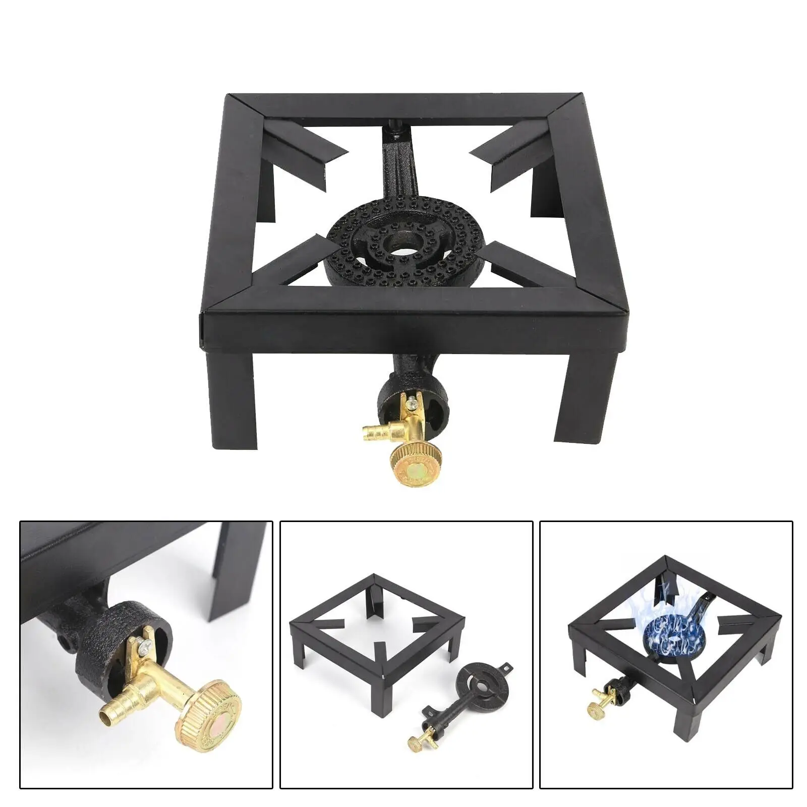 Portable Outdoor Camping Stove BBQ Cooker stove Iron LPG Single Propane Gas Boiling Ring Burner