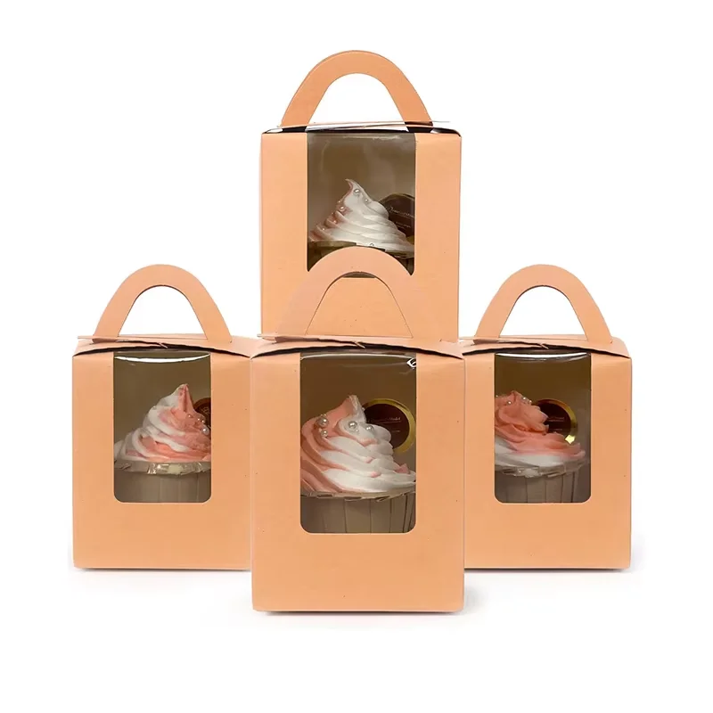 Thickened with window jumbo cup cake paper boxes 1 cup packaging wholesale