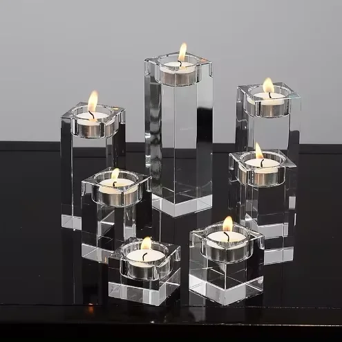 Manufacturer wholesale European candle holder decoration candle cup tall holder glass decoration wedding crystal candlestick