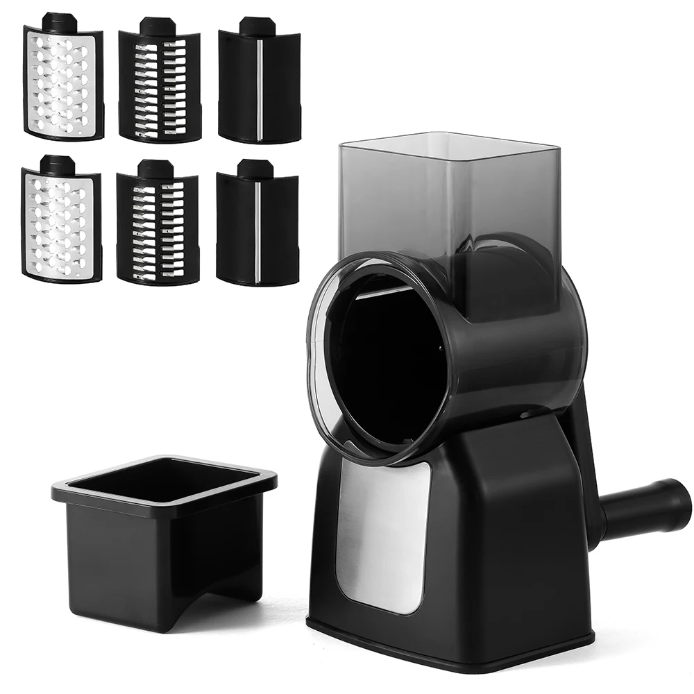 Wholesale Rotary Multifunctional Vegetable Drum Slicer Cutter with 3 Stainless Steel Blades for Kitchen
