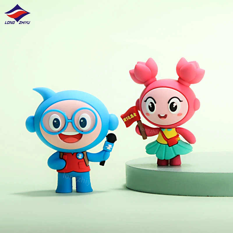 Longzhiyu 15 Years Factory Kawaii Action Figure Custom Made Design 3D Cartoon Figurine Toys PVC Miniature Doll