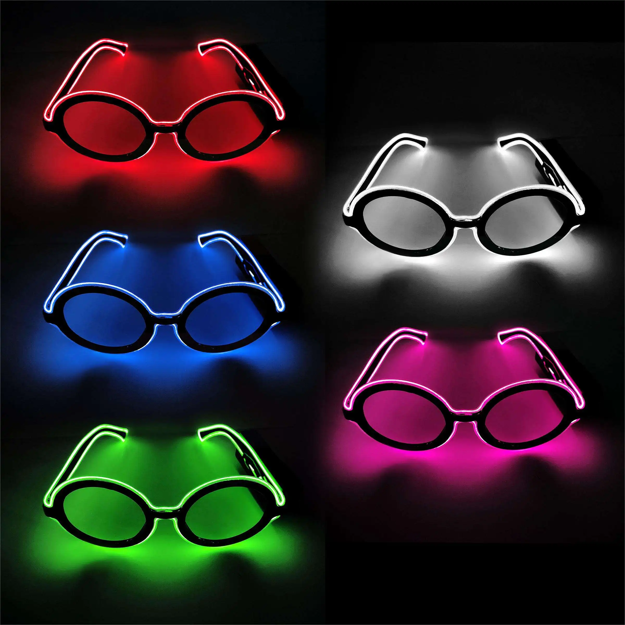 Wireless Round Glitter Party Supplies Flashing Glasses with LED Trending Light Up Plastic Glass Party Decor