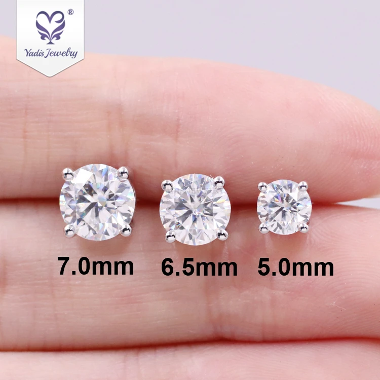  Yadis 7 0 мм 6 5 Классический 4 зубцами настройки 14K чистого белого цвета из цветного шрусталя с золотыми гвоздиками