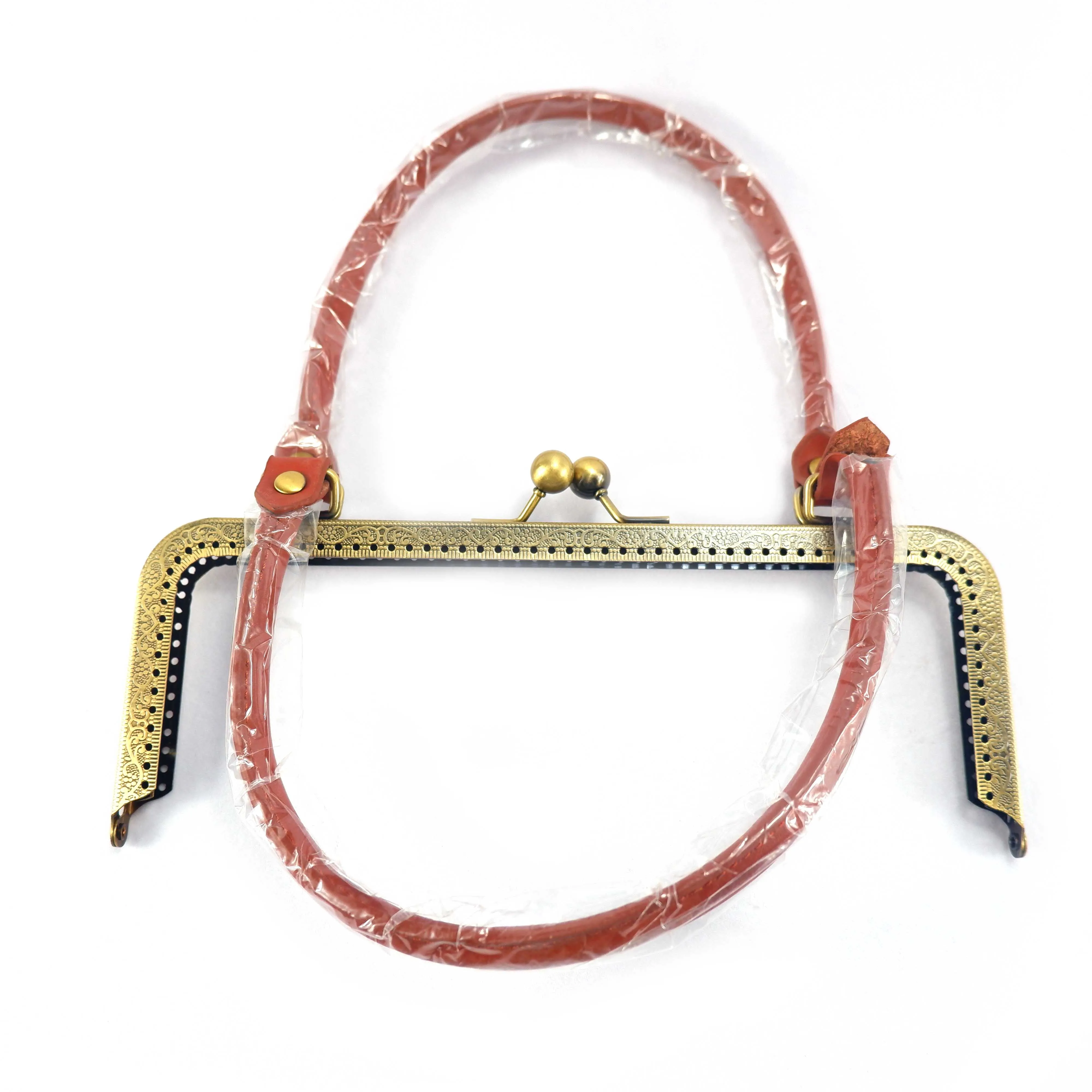 24*9cm Color Antique Copper clutch bag purse frames metal hardware with brown handle accessories lock