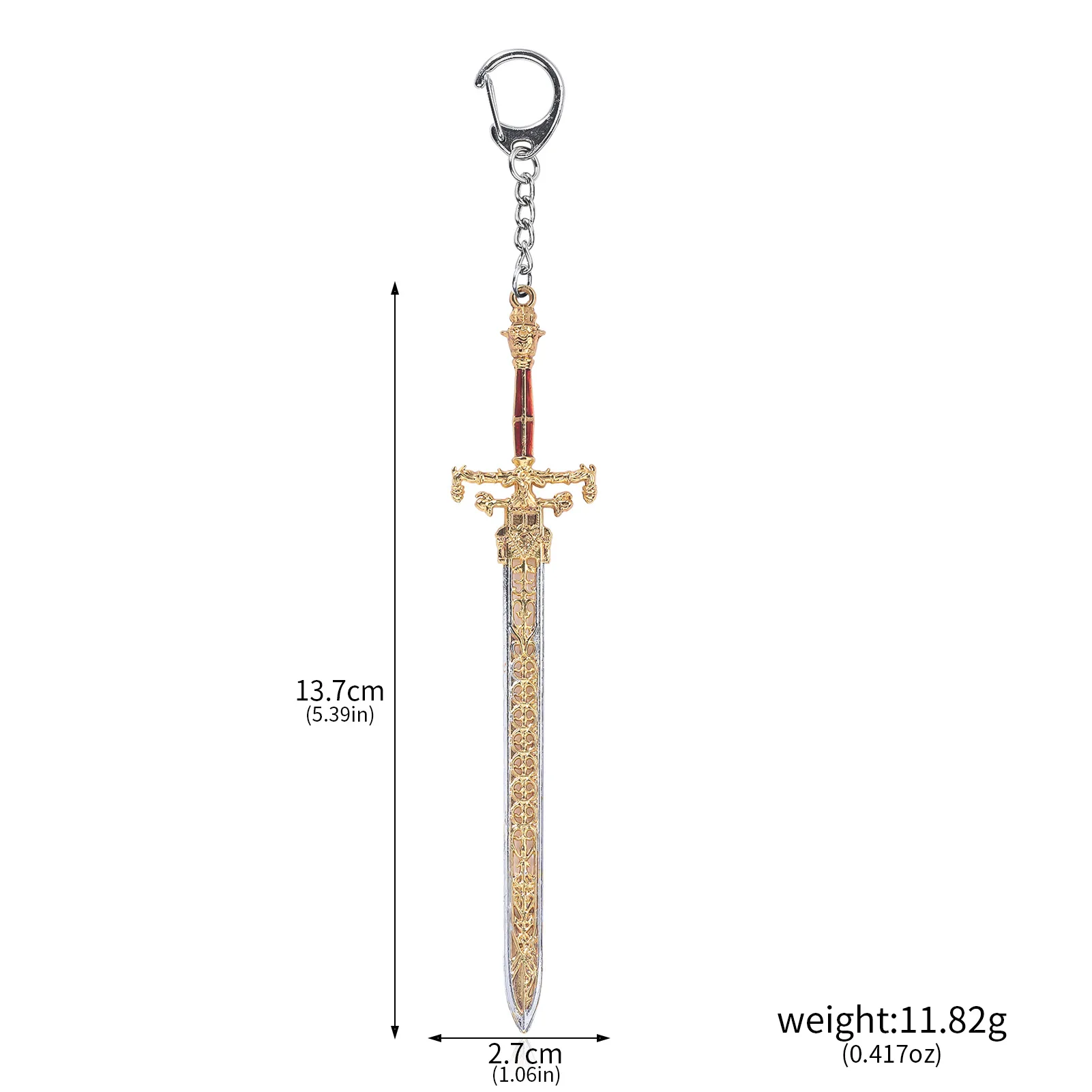 Wowei Game Peripheral Dark Moon Greatsword Keychain Katana Model Metal Weapon Pendant Key Chain for Man