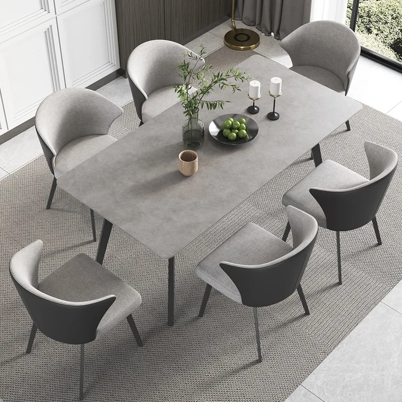 Royal design dining table sets high-end mesas burl veneer marble tabletop mesa lazy susan turntable round dining table