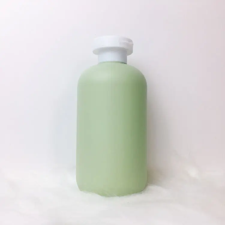Matte Green Plush HDPE Plastic Cosmetic Packaging Soft Touch Squeeze Body Lotion Bottles 200ml 250ml 400ml 500ml Shampoo Bottle