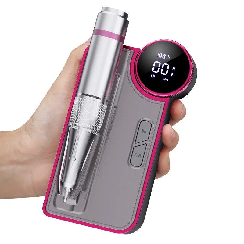 Professional Electric Nail Drill 35000RPM Rechargeable Nail File with 6 PCS Nail Drill Bits for Salon Home Use