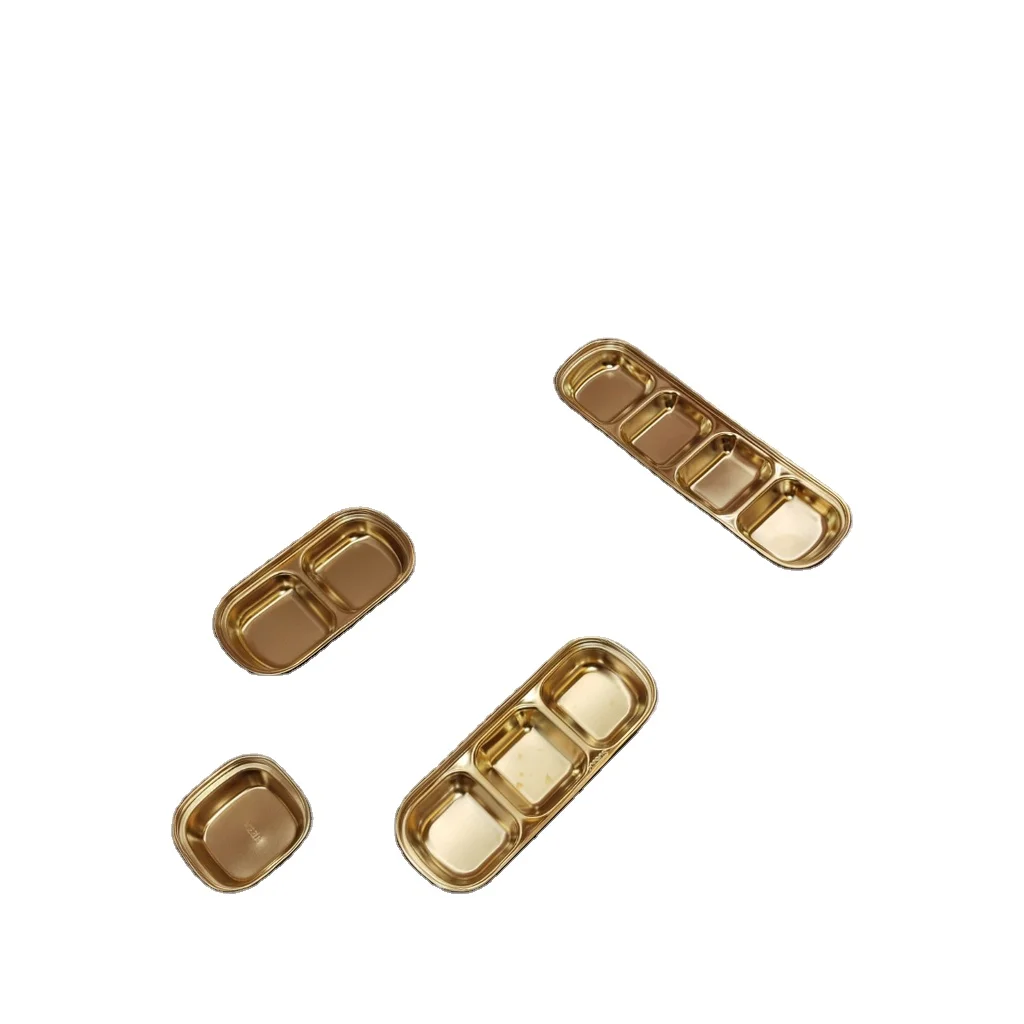 Korean 2 3 three compartment sauce dish set rectangle soy sauce dish 2 compartment seasoning dish Home kitchen promotion
