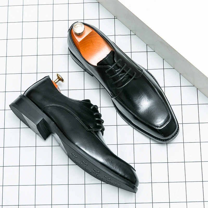 8176 fashion men lace up formal wedding dress shoes