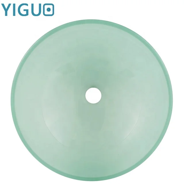 Quality above counter installation type single bowl round bowl shape tempered glass hand wash bathroom vessel sink