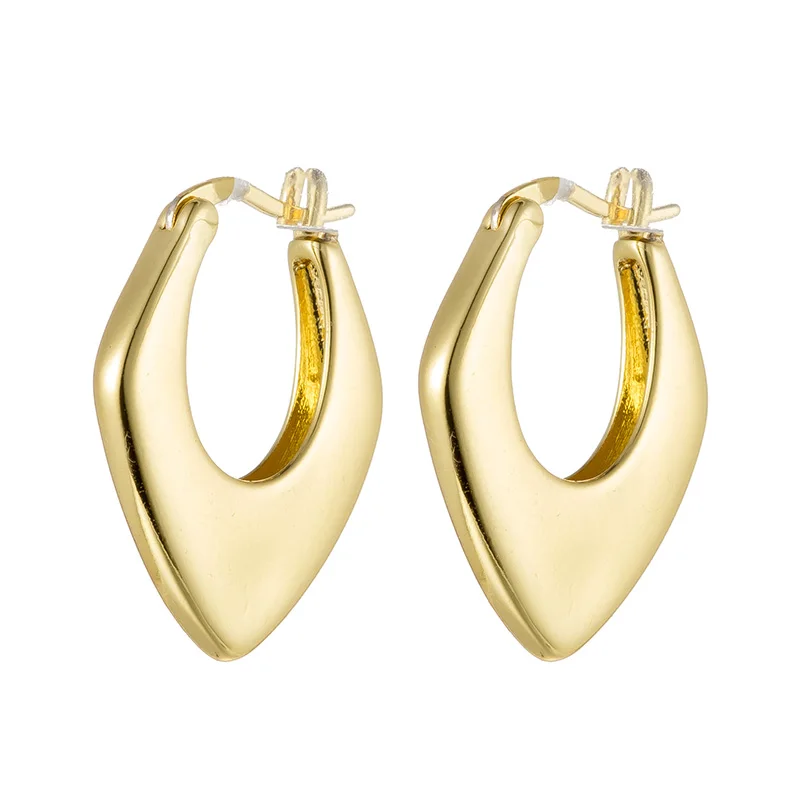 Fashion Designer 18k Gold Plated Statement Earring Jewelry Women brass Irregular U-Shaped Earrings