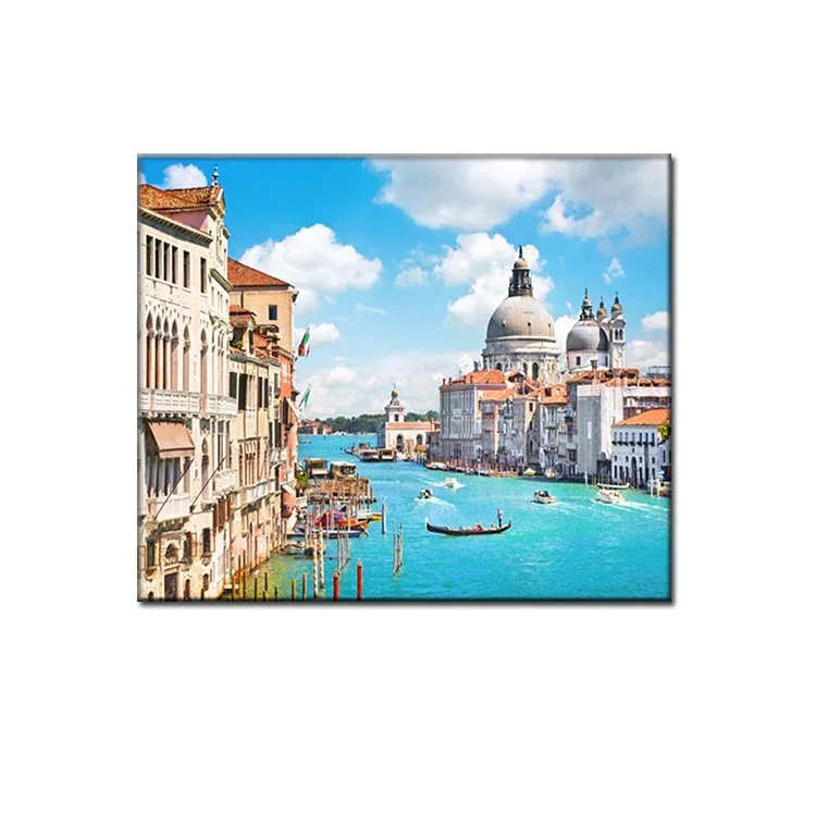 Seaside city diamond painting home wall decoration landscape hanging painting DIY 5D diamond painting tools accessories