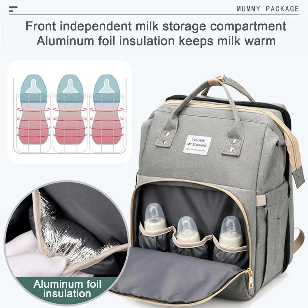 Multifunctional Portable Large Mom Diaper Bag Folding Baby Travel Large Backpack Baby Bed Diaper Changing Table Pads For Outdoor