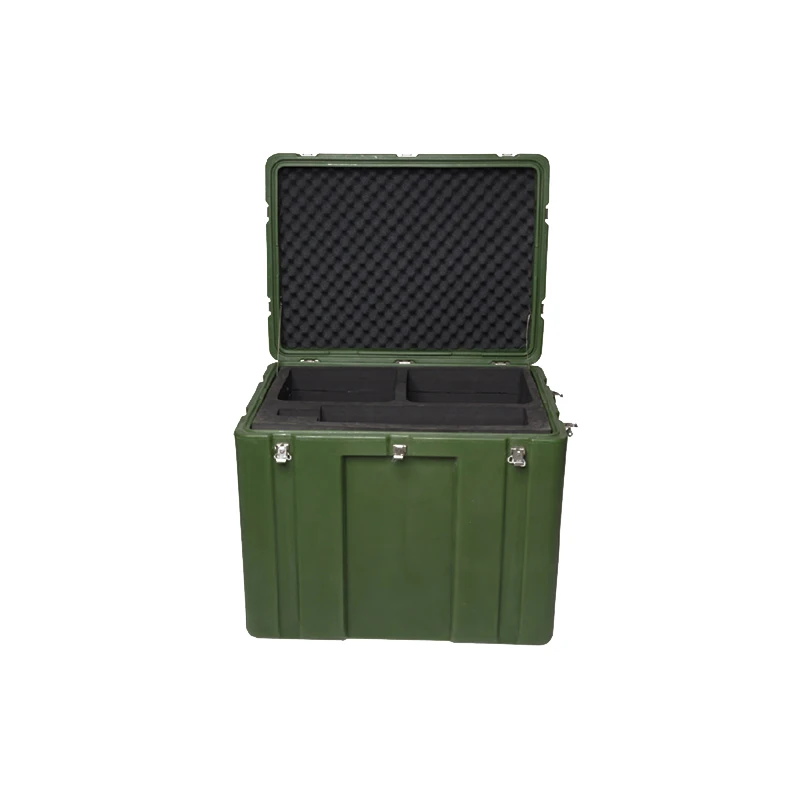 Hard rotomolded case handle plastic tool waterproof military transport box