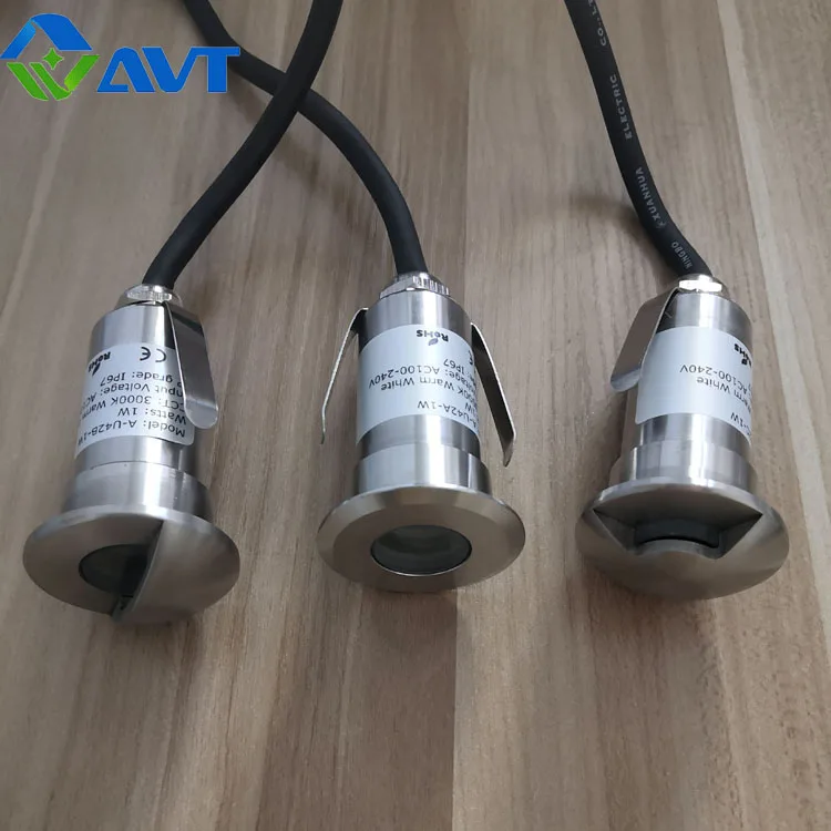 High quality stainless steel round recessed 1W LED inground lighting DC24V 12V underground light