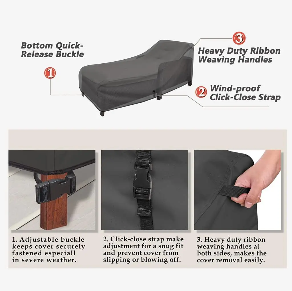 High Quality waterproof Dustproof outdoor custom printed beach loungers chair cover for recliner