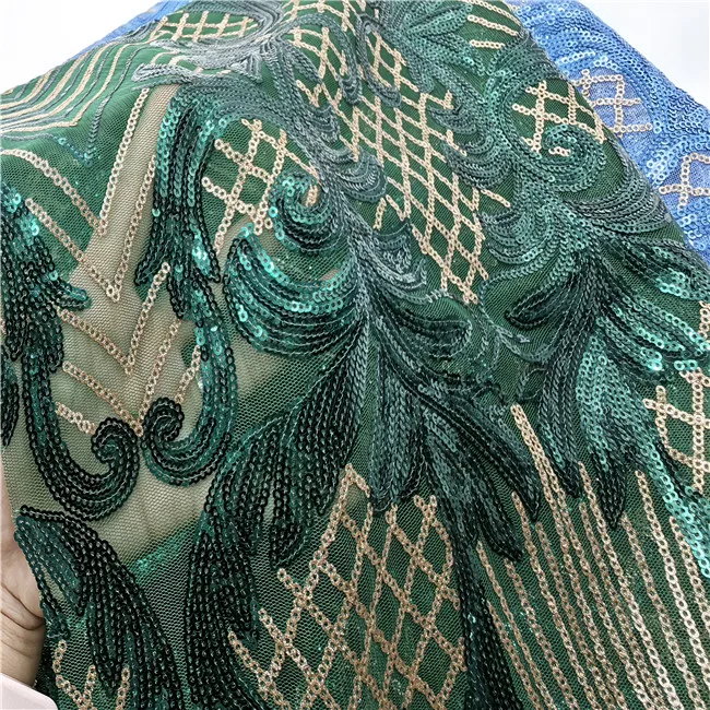 wholesale price sequin embroidery lace fabric African lace American wedding dress fashion embroidered cloth