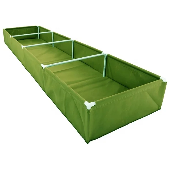 Green color large square vegetable garden greenhouse aquaponics up raised planting felt grow bag fabric growing bed