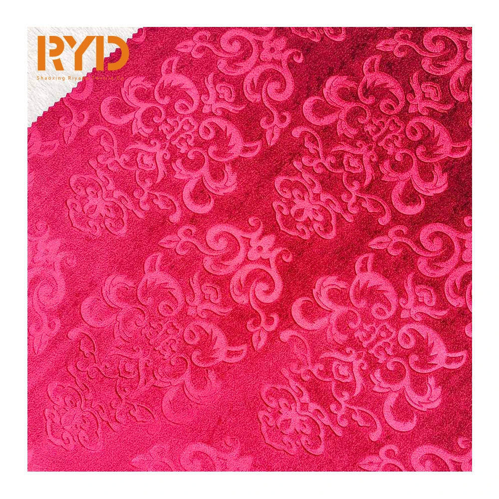 100%Polyester Holland Velvet Emboss Dyed microsuede sofa fabric