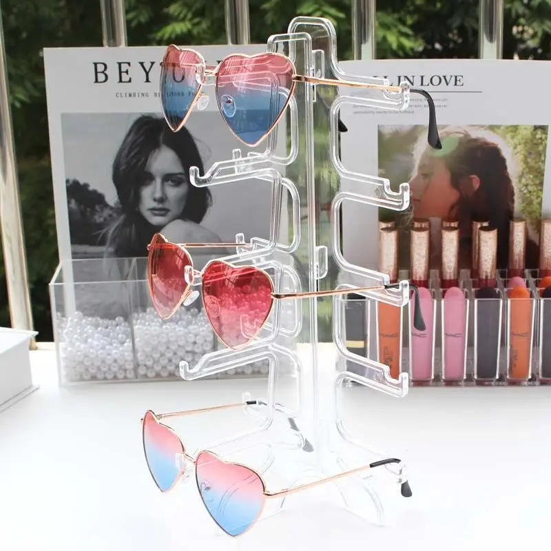 Transparent single row 5 pairs size 16*16*31cm Acrylic Glasses Display Glass Acrylic Sunglasses display Stand Eyewear frame