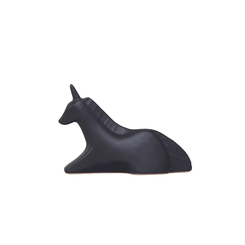 Creative Ceramic Home furnishing decoration Mini black and white cute ornaments desktop ins photo props animal figurines