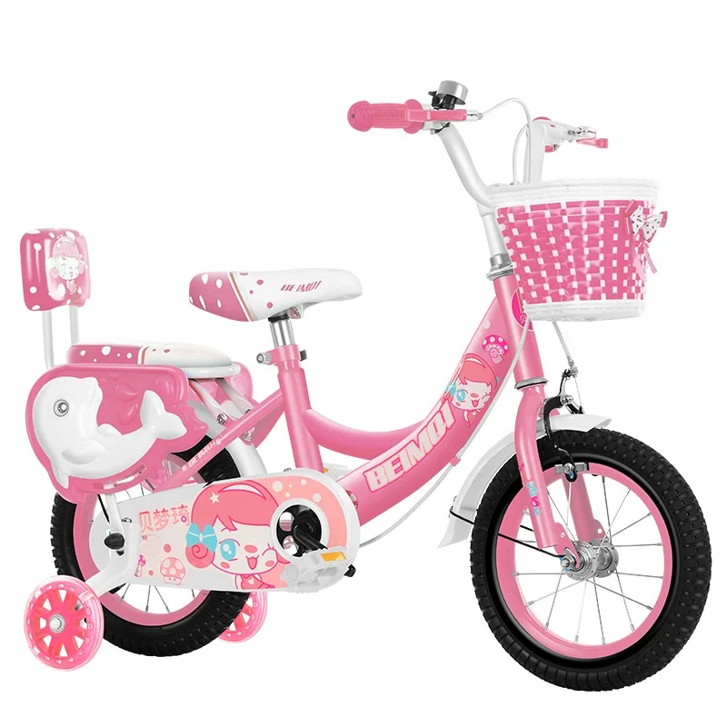 Beautiful Little Pink Kids Bicycle for Girls bike with sidecar for kids