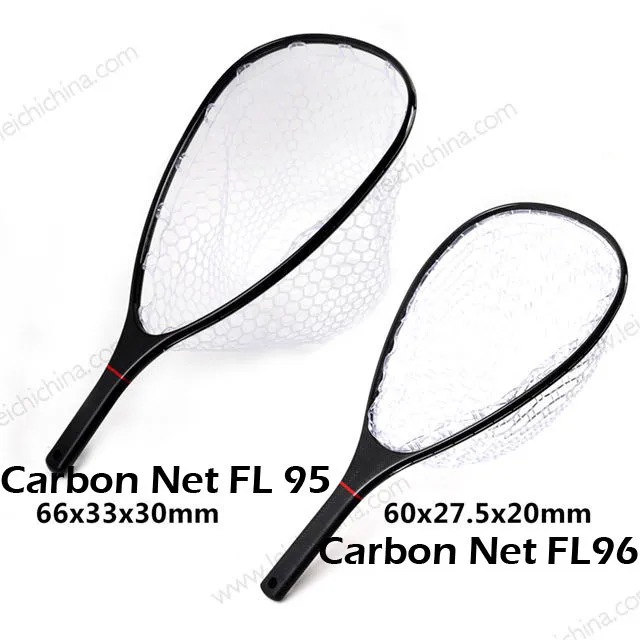 New carbon fiber frame fly fishing rubber landing net