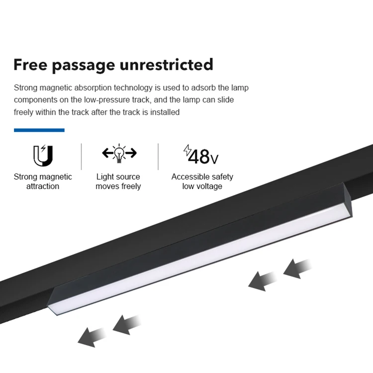 Manufacturer 110 Angle Aluminum Magnetic Rail Lighting System Smd 3W Led Linear Track Light