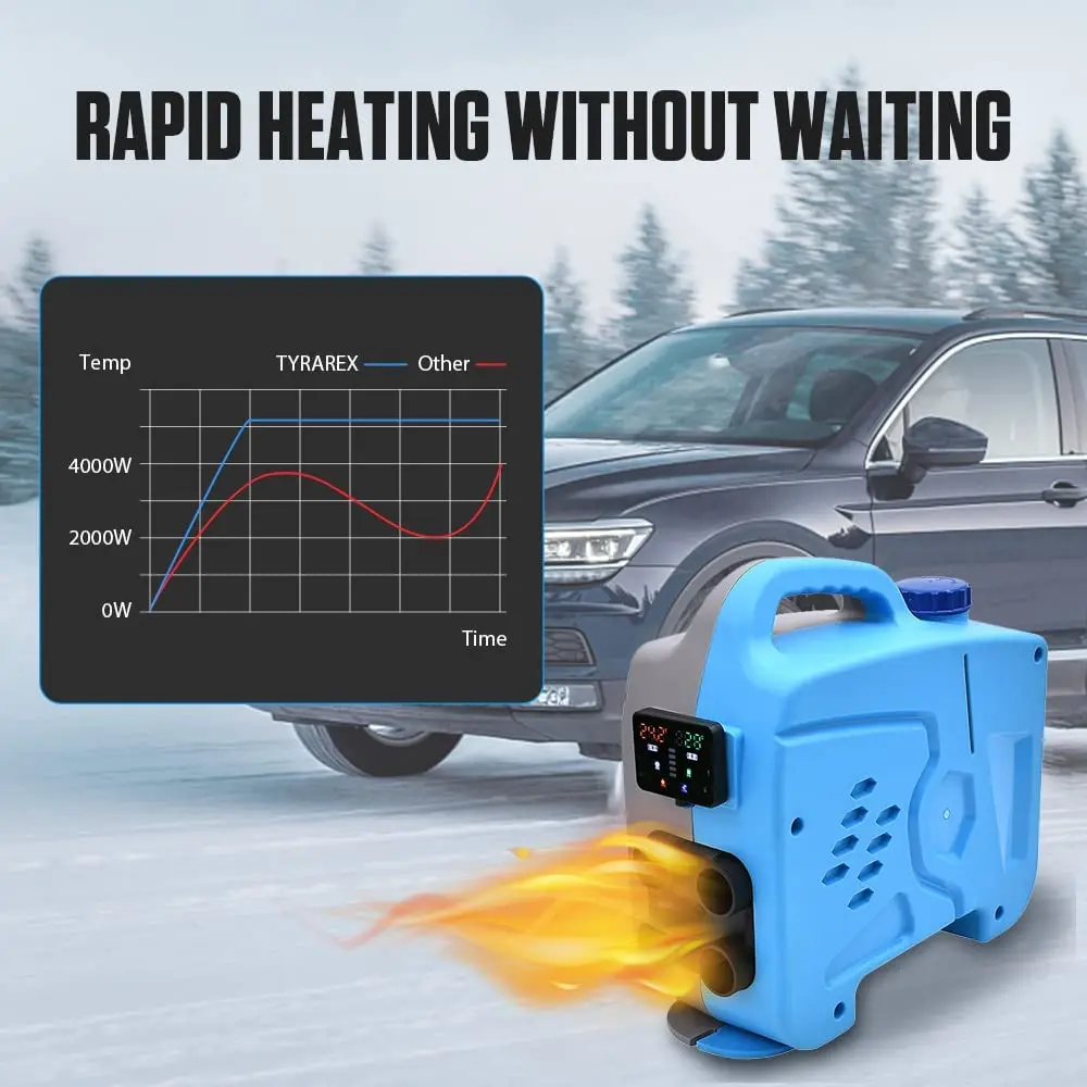 OkyRie Automobile Interior Heaters 5KW 12V Fast Heating Home Gas Parking Air Heater with LCD Display for Bus Trailer RV Truck