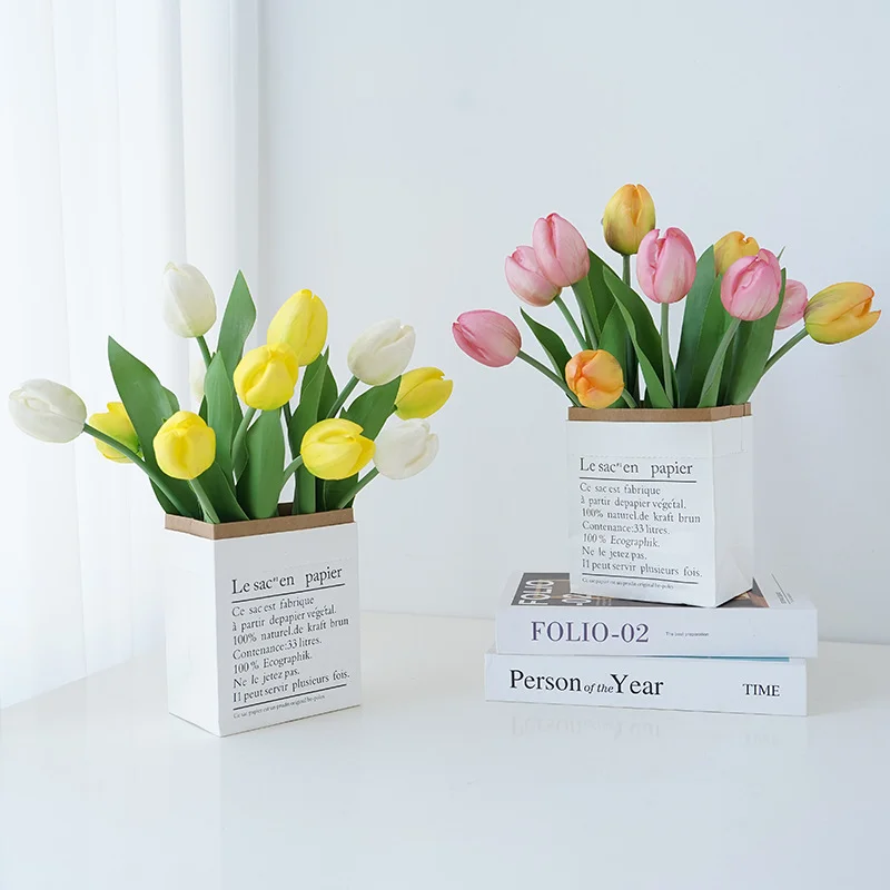 Home Party Wedding Decoration factory new design products New Arrival Artificial Flower Tulip Stem Realistic Preserved Tulips