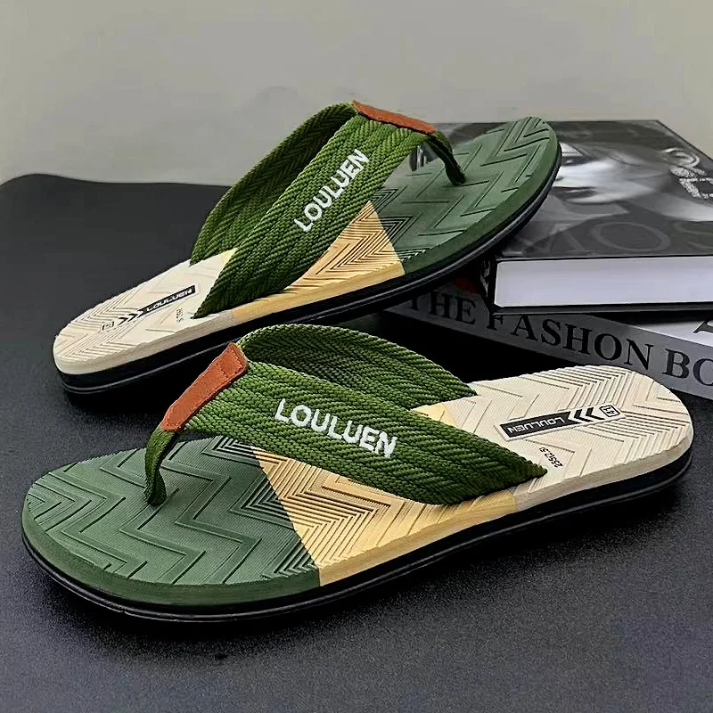 Dropshipping men slipper summer wholesale 2022 outdoor wear beach men shoes flip flops