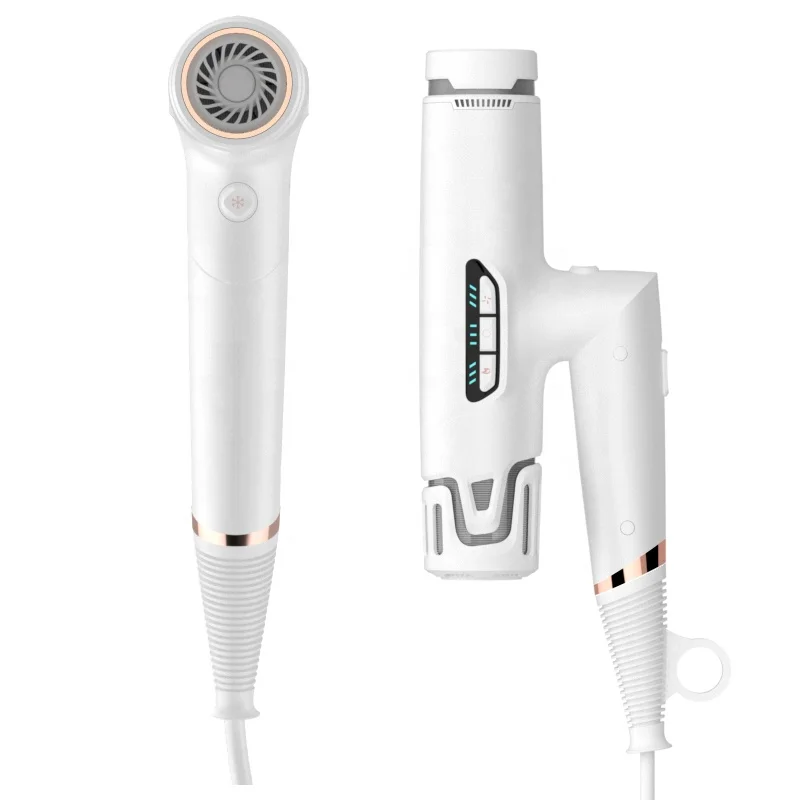 Foldable  ionic high speed air flow DLDC motor 110000rpm intelligence Negative Ions hair dryer