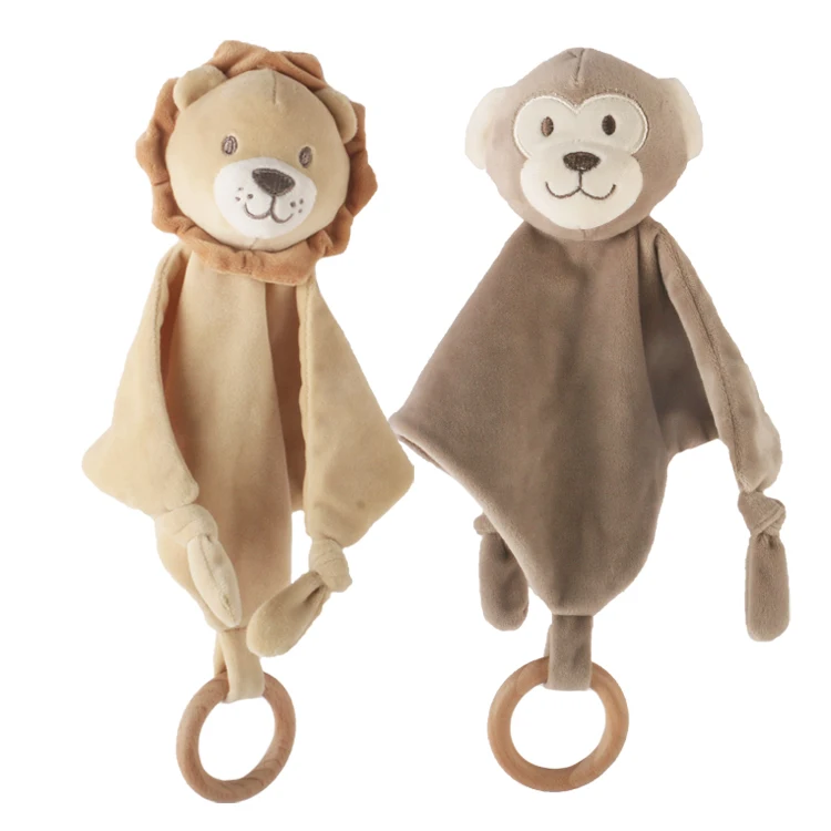 Linen Stuffed Animal Comforter Soothing Toy Baby Lovey Security Blanket Soothing Towel