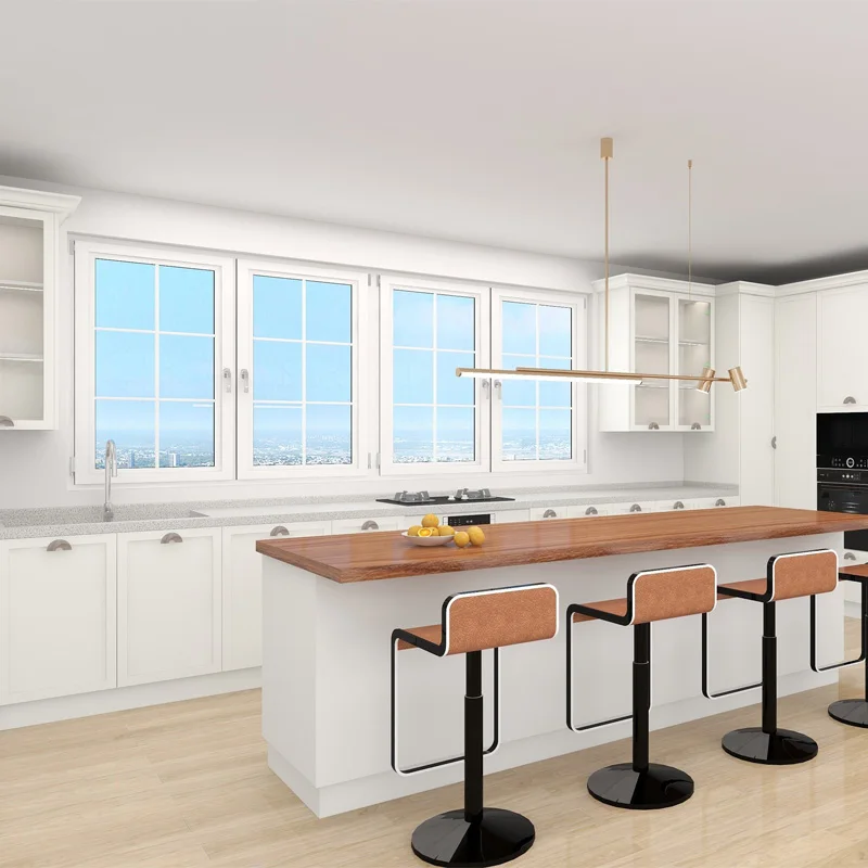 Kitchen Cabinets & Accessories American Standard Flat Pack Kitchen Cabinet MDF Board PVC Finished Wood Door Designs Cupboards