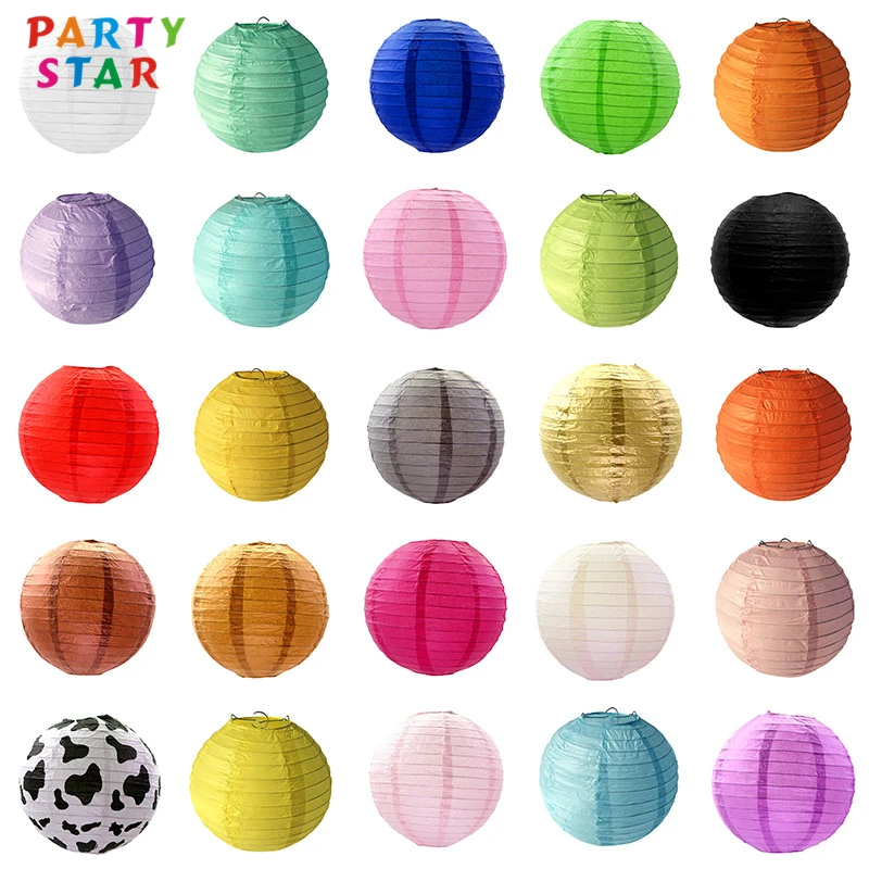 Wholesale Lantern Decorative Halloween Decoration Round Color Paper Lantern For Hanging