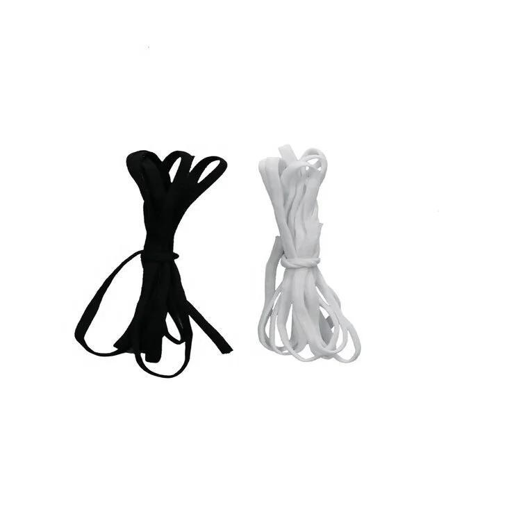 Wholesale Custom White 3/5mm Adjustable Facemask Material 100%PLA Flat Elastic Earloop
