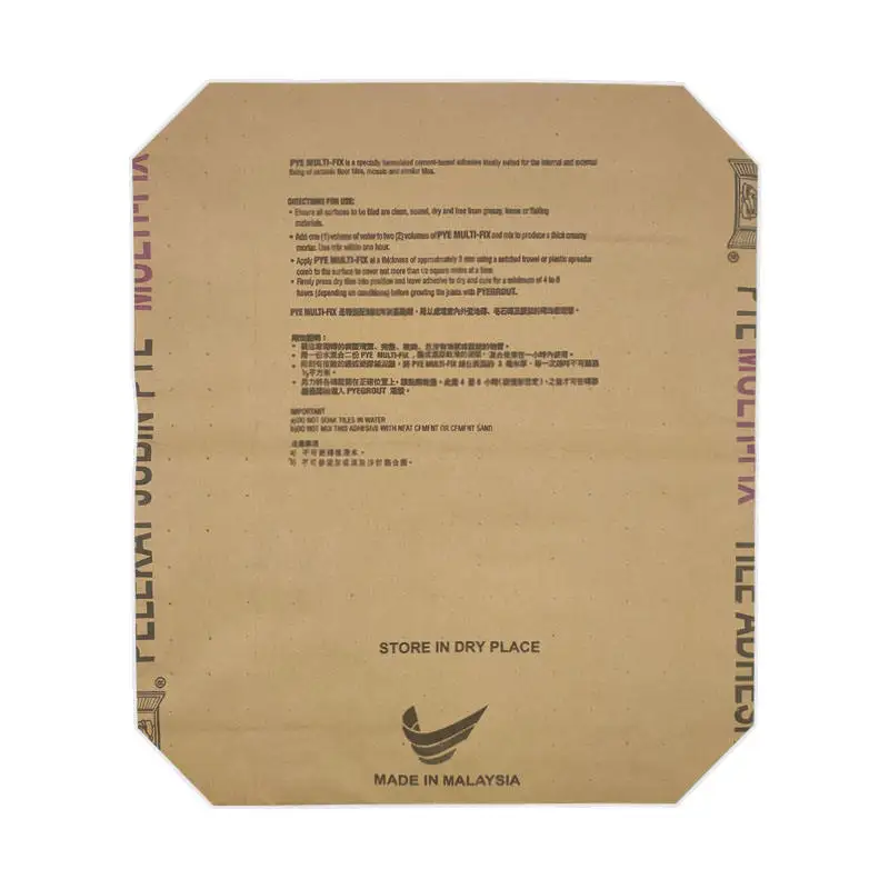 China Packing 25 kg 50 kg valve kraft paper bags for Cement Building Concrete mixing Packaging