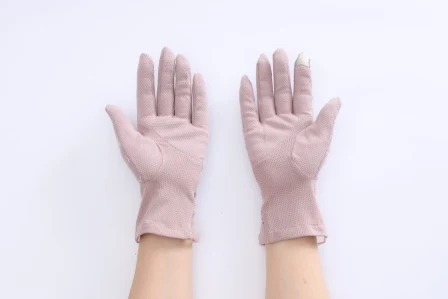 
Wholesale Summer UV ice silk Breathability and sweat absorption touchscreen outdoor riding ladies gloves 