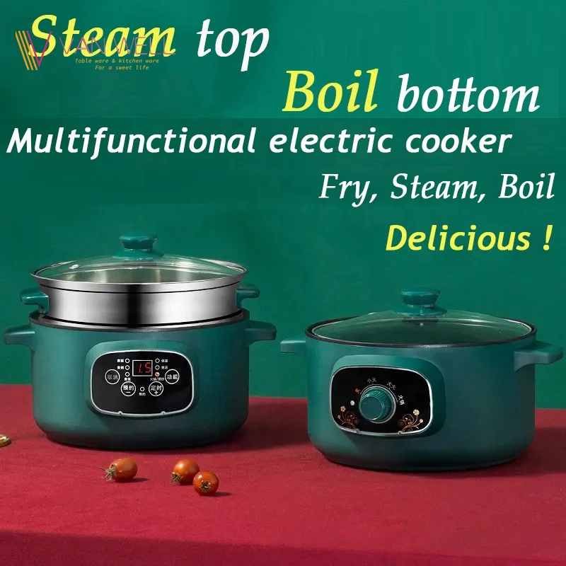 Multi stainless steel soup pot electric cooker frying pan electric skillet intelligent cooking pot preset timing cookware set