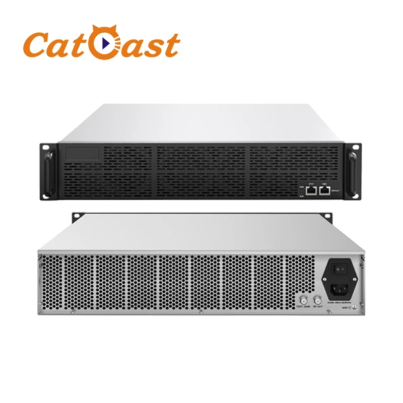 rf modulator 32/48/64 optional tv channels IP to Analog Agile Modulator high density IP analog NTSC PAL RF mudulador